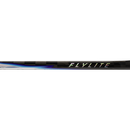 Close-up detail of Bauer Vapor Flylite ice hockey stick shaft showing holographic branding logo