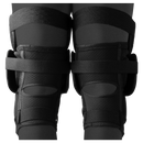 Bauer Pro Ice Hockey Goalie Knee Guards shown worn on both legs, front view, black