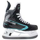 Bauer Supreme Fuse Senior ice hockey skate in black and teal with white laces and PowerFly blade holder