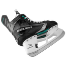 Bauer Supreme F40 Senior ice hockey skate in black with teal accents and white Fly-X blade holder