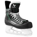 Bauer X-LS ice hockey skate in black with green accent stitching and white blade