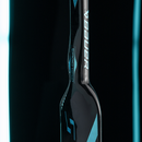 Bauer Supreme Fuse goalie stick close-up showing Ergo Grip shaft detail in black and teal