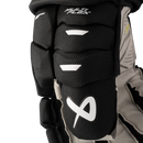 Close-up detail of Bauer Supreme Fuse ice hockey glove finger protection in black