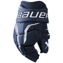Bauer Supreme F40 Senior ice hockey glove in navy blue with white accents