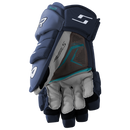 Bauer Supreme F40 intermediate ice hockey glove in navy blue, palm-side view