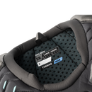 Close-up of Bauer Supreme shoulder pads interior label showing Large Senior size and Thermo Max+ technology