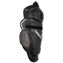 Bauer Supreme F50 Pro Ice Hockey Shin Guards in black, side view showing full guard