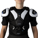 Bauer Vapor FlyW Senior ice hockey shoulder pads shown worn on model, front view