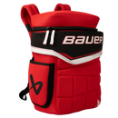 Bauer Glove Backpack in red, black, and white colorway with padded straps and front pocket