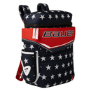 Bauer Glove Backpack in USA colorway featuring navy blue with white stars and red accents