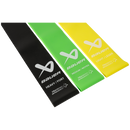 Bauer Dynamic Off Ice Kit resistance bands in heavy black, medium green, and light yellow
