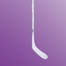 Bauer Pulse 2 white ice hockey stick intermediate shown against purple gradient background