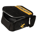 Bauer S26 lunch box open showing insulated interior in black and yellow colorway