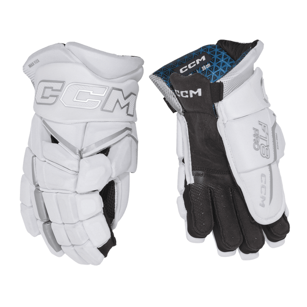 CCM Jetspeed FT8 Pro White Ice Hockey Gloves Junior
