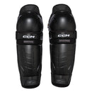 CCM Tacks 15-inch senior ice hockey shin guards pair, black, front view