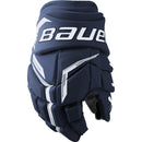 Bauer Supreme F40 Senior ice hockey glove in navy blue with white accents