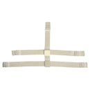 Bauer goal mask replacement back plate elastic straps in beige on white background