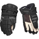 CCM Tacks XR 80 Senior ice hockey gloves in black and graphite, front and back view
