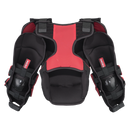 CCM Phenom Youth Ice Hockey Goalie Chest Protector in black and red, front interior view
