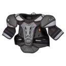CCM Tacks XR Senior Ice Hockey Shoulder Pads in black and gray, front view