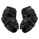 CCM Tacks XR Pro Senior ice hockey elbow pads in black, showing left and right pair from front view