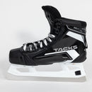 CCM Tacks XR70 junior goalie ice hockey skate in black and white colorway