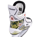 Daoust 301 youth ice hockey skate in white and green digital camouflage pattern, rear angle view