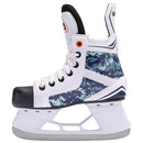 Daoust 301 youth ice hockey skate in white and blue digital camouflage pattern with orange accents