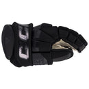 CCM Tacks XR Ghost senior ice hockey glove in black and graphite, side view
