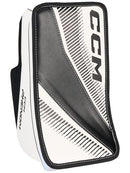 CCM Phenom youth ice hockey goalie blocker in white and black colorway