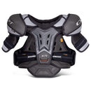 CCM Tacks XR Senior Ice Hockey Shoulder Pads in black and gray, front view