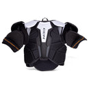 CCM Tacks senior ice hockey shoulder pads in black and white, front view