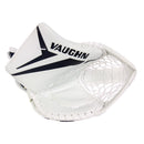 Vaughn Ion ice hockey goalie catch glove in white and black colorway on white background.