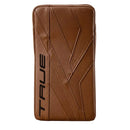 True Catalyst 7x6 Senior Ice Hockey Goalie Blocker in tan leather-look finish