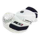 Vaughn Ion ice hockey goalie catch glove in white and navy colorway, junior size