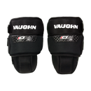 Vaughn Ion Junior goalie knee guards pair, black with carbon fiber detail panel